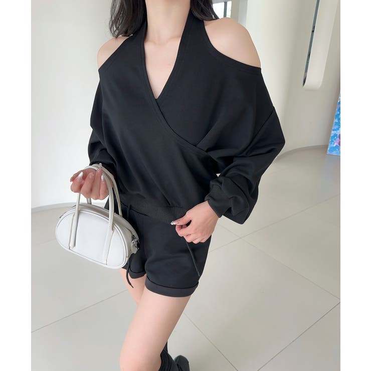 【Jasmine】肩見せスウェット+ウェットショートパンツ | aimoha  | 詳細画像8 