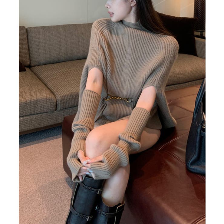 【Jasmine】タートルネックニットケープ変形プルオーバー Jasmine G… | aimoha  | 詳細画像10 