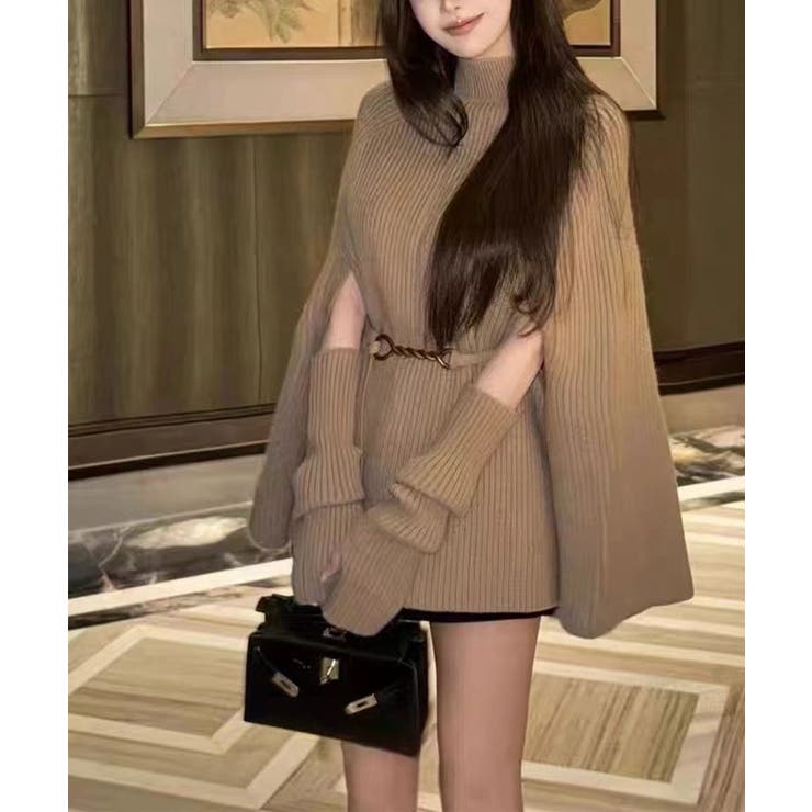 【Jasmine】タートルネックニットケープ変形プルオーバー Jasmine G… | aimoha  | 詳細画像3 