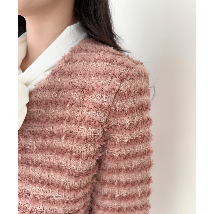 フリンジノーカラージャケット Jasmine Grandiflorum | aimoha  | 詳細画像2 