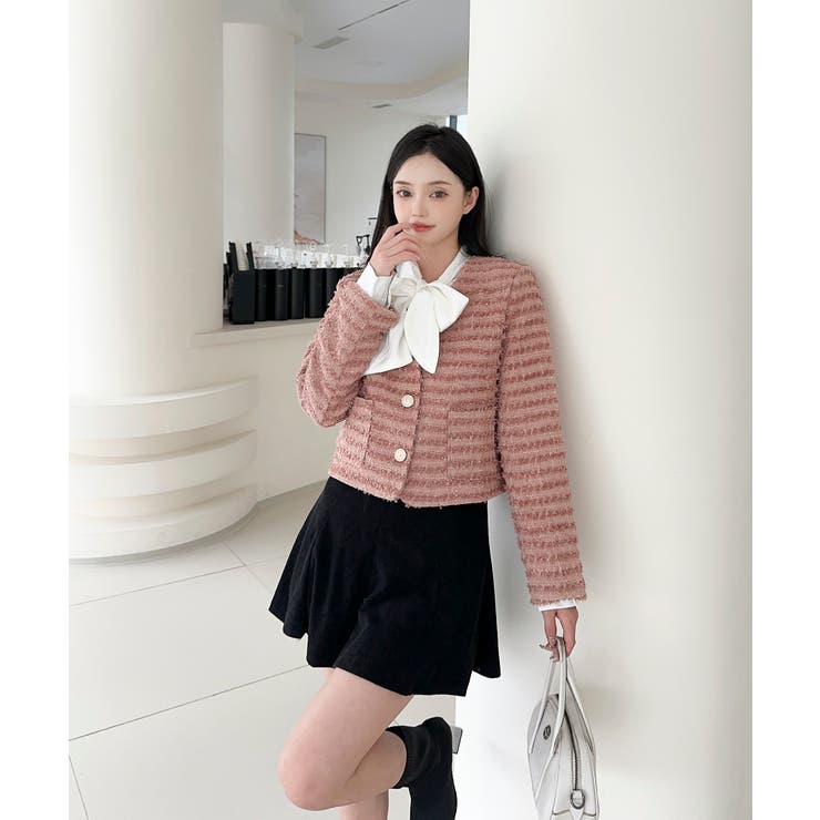 フリンジノーカラージャケット Jasmine Grandiflorum | aimoha  | 詳細画像4 