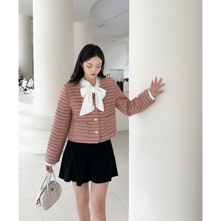 フリンジノーカラージャケット Jasmine Grandiflorum | aimoha  | 詳細画像7 