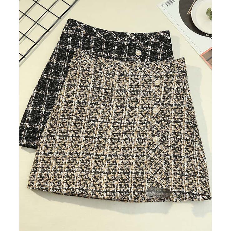 ツイード風ミニタイトスカート Jasmine Grandiflorum | aimoha  | 詳細画像1 