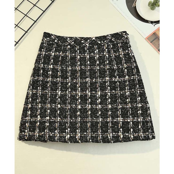 ツイード風ミニタイトスカート Jasmine Grandiflorum | aimoha  | 詳細画像4 