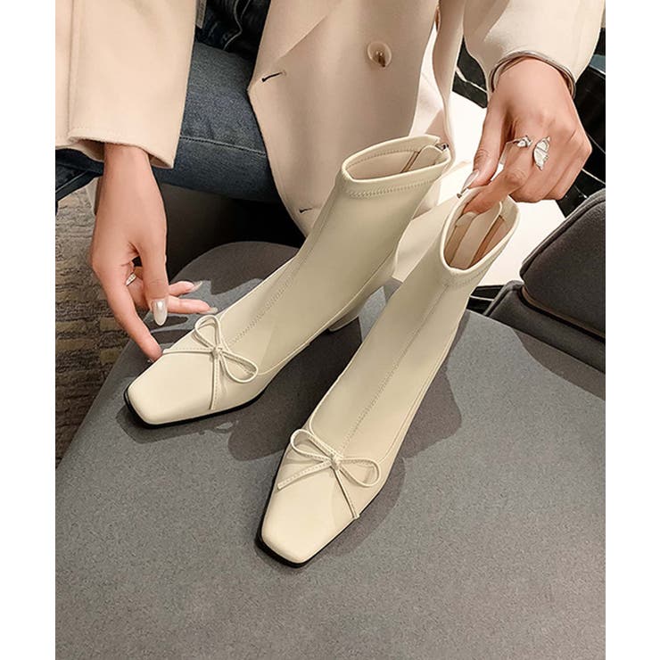 【Jasmine】リボンショートブーツ Jasmine Grandiflorum | aimoha  | 詳細画像15 