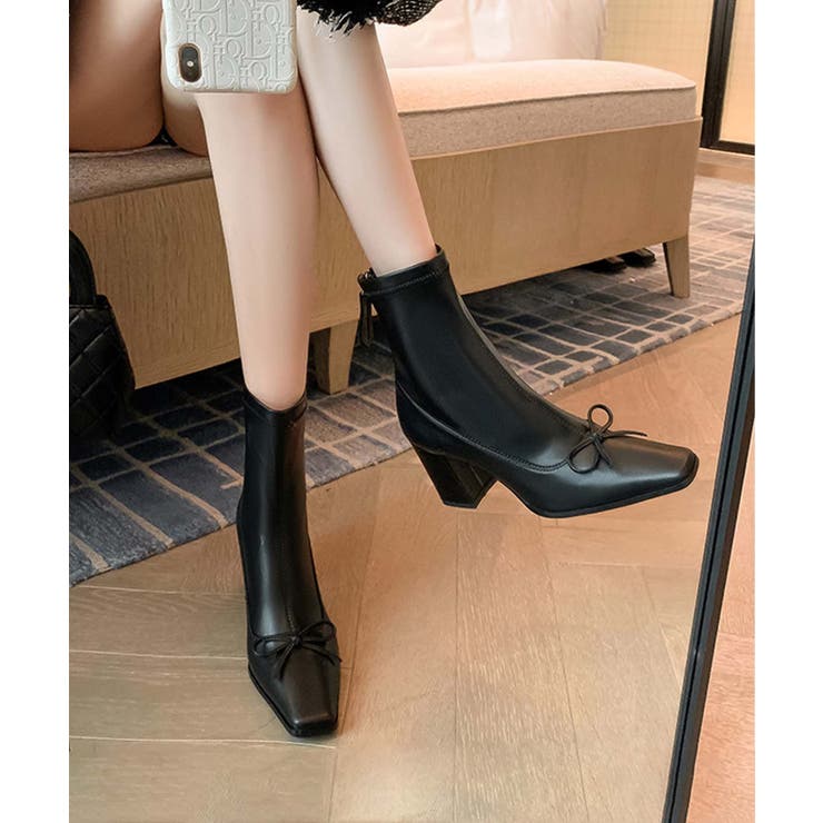 【Jasmine】リボンショートブーツ Jasmine Grandiflorum | aimoha  | 詳細画像5 