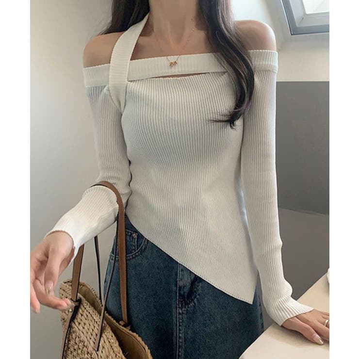 【Jasmine】オフショル胸カットアウトニットトップス Jasmine Gra… | aimoha  | 詳細画像6 