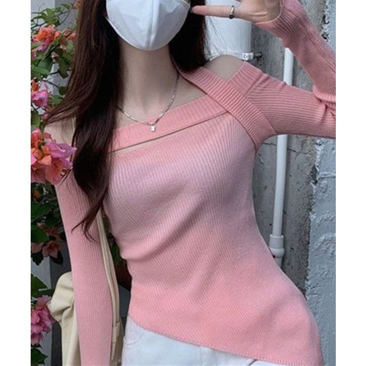 【Jasmine】オフショル胸カットアウトニットトップス Jasmine Gra… | aimoha  | 詳細画像11 