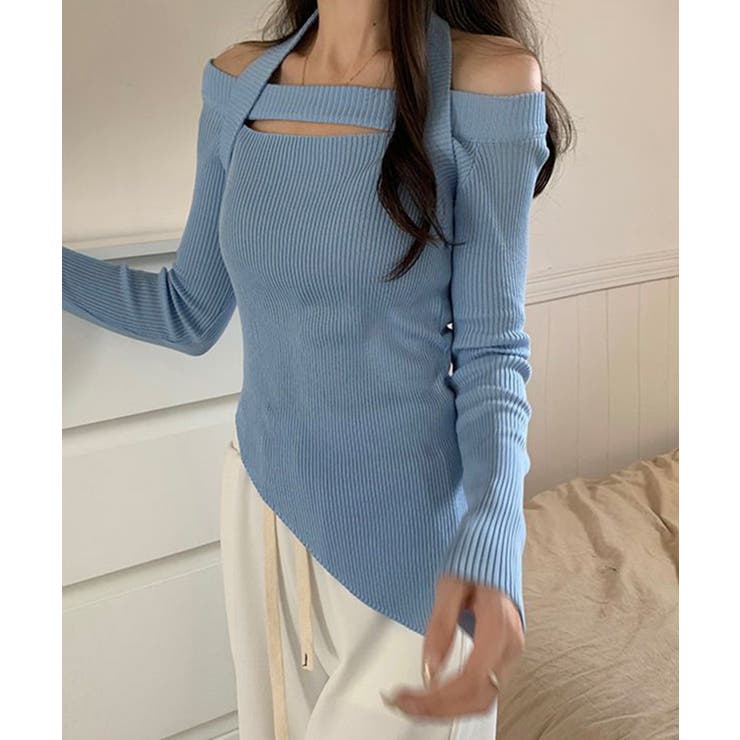 【Jasmine】オフショル胸カットアウトニットトップス Jasmine Gra… | aimoha  | 詳細画像15 