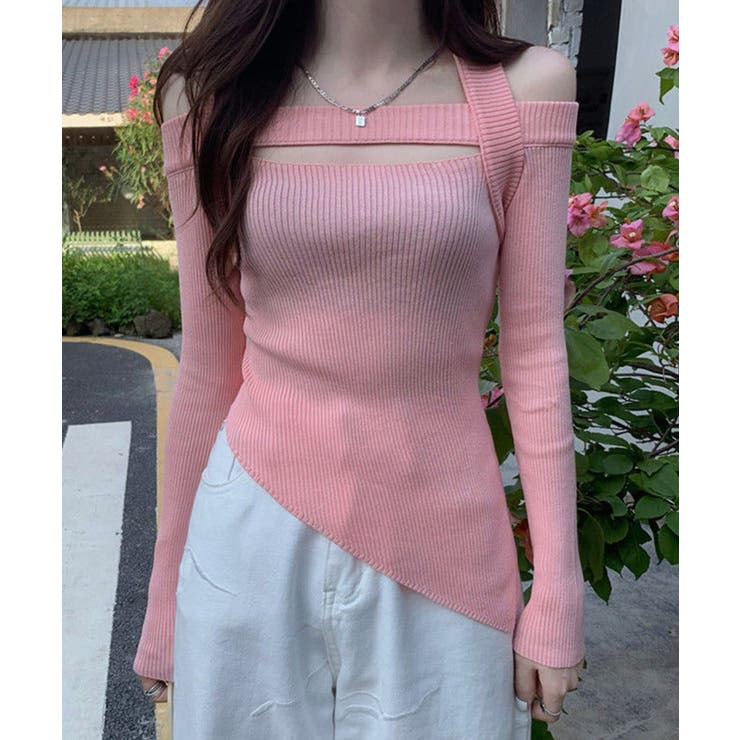 【Jasmine】オフショル胸カットアウトニットトップス Jasmine Gra… | aimoha  | 詳細画像9 