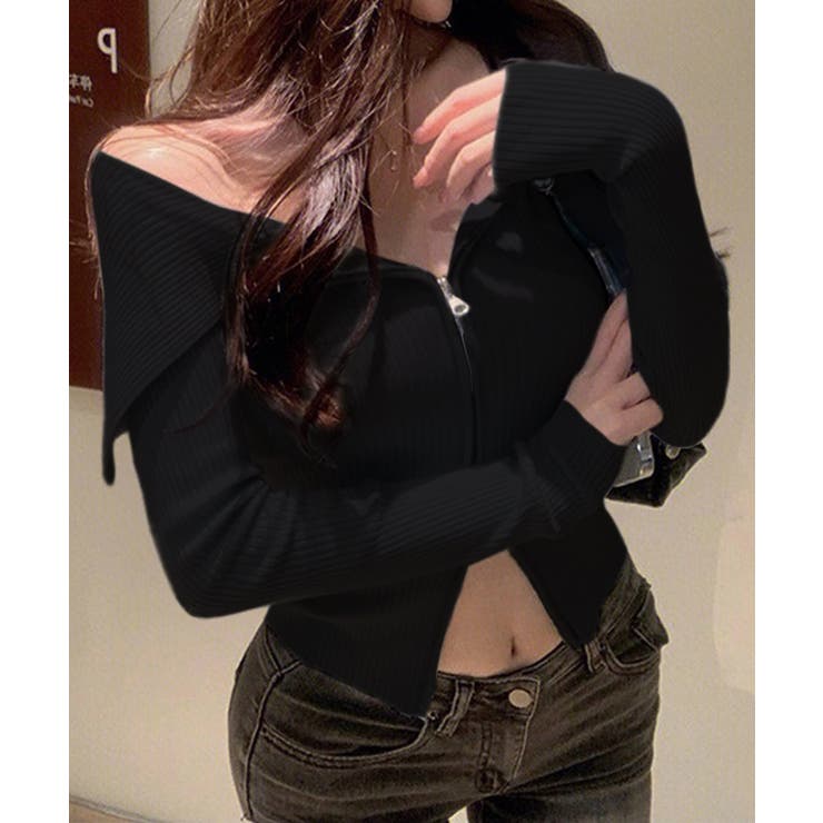 【Jasmine】2WAYダブルジッパービッグカラースウェット Jasmine … | aimoha  | 詳細画像12 