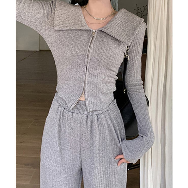 【Jasmine】2WAYダブルジッパービッグカラースウェット Jasmine … | aimoha  | 詳細画像17 