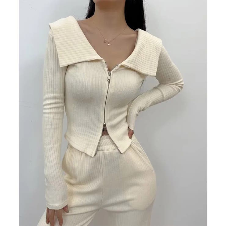 【Jasmine】2WAYダブルジッパービッグカラースウェット Jasmine … | aimoha  | 詳細画像20 