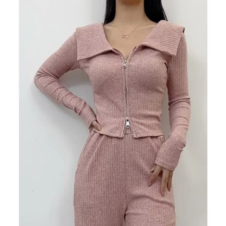 【Jasmine】2WAYダブルジッパービッグカラースウェット Jasmine … | aimoha  | 詳細画像21 