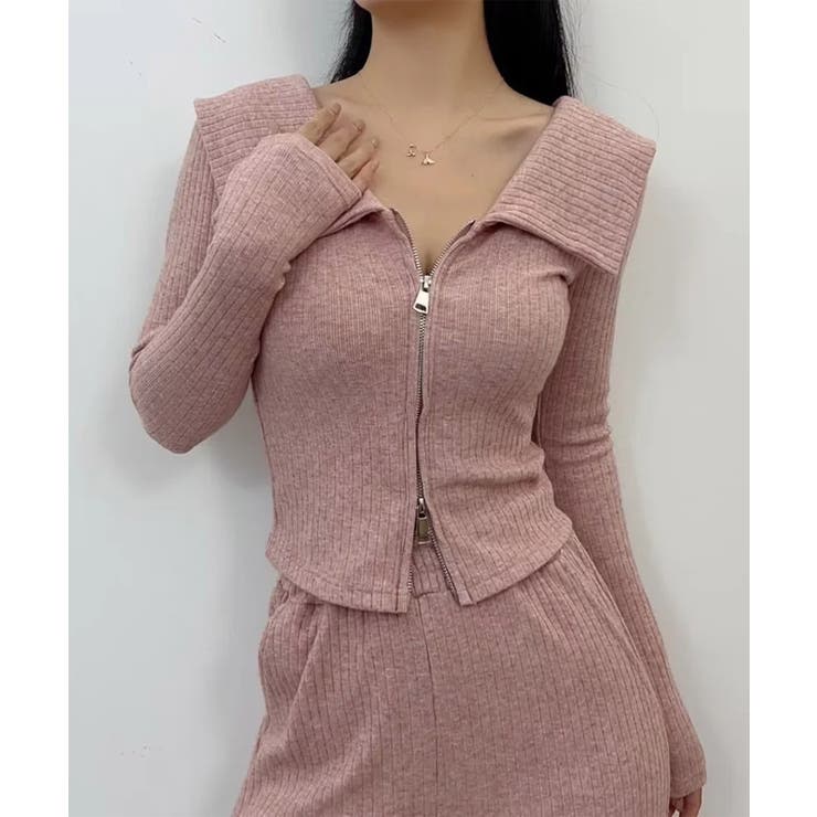 【Jasmine】2WAYダブルジッパービッグカラースウェット Jasmine … | aimoha  | 詳細画像22 