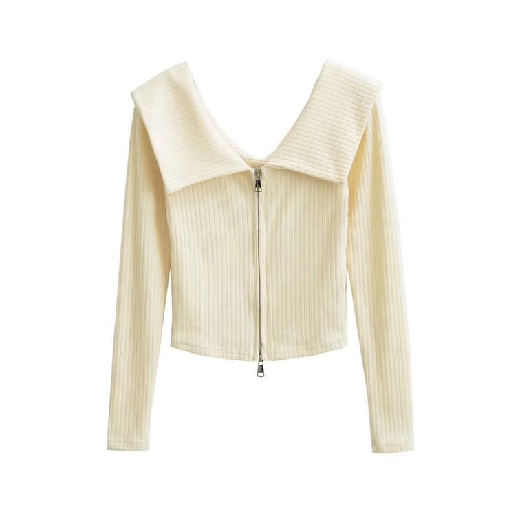 【Jasmine】2WAYダブルジッパービッグカラースウェット Jasmine … | aimoha  | 詳細画像3 