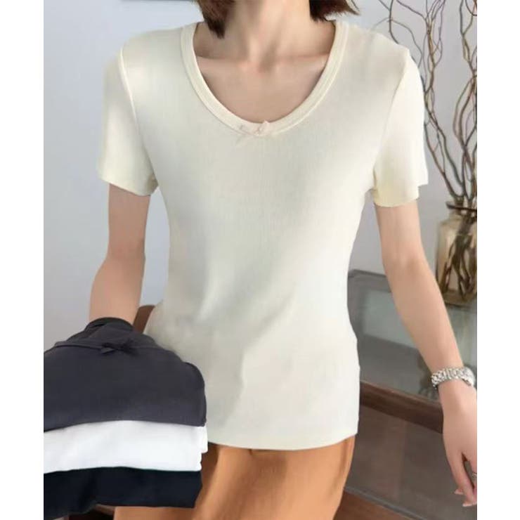 ライトベージュ | シンプルフィットTシャツ | aimoha 