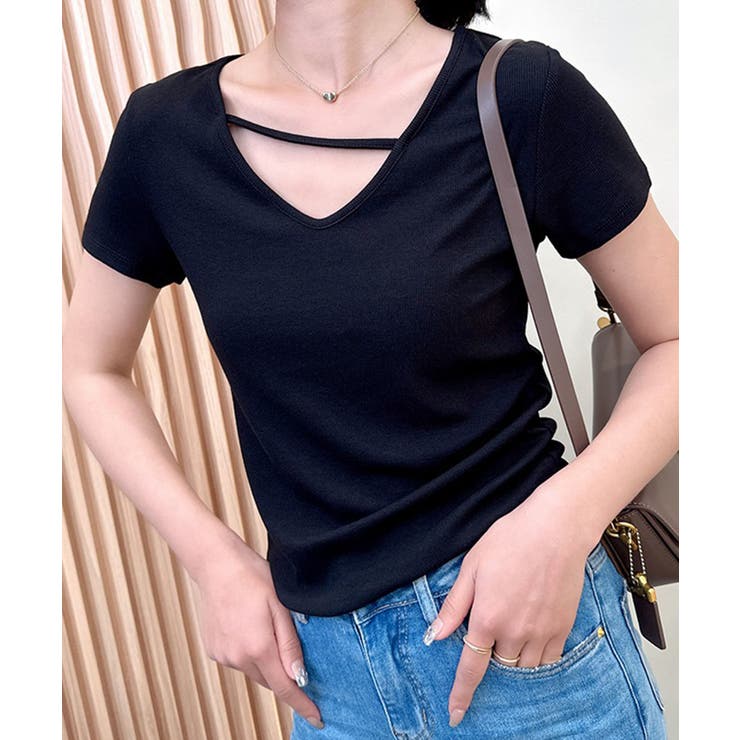 【Banico】クロスデザインVネック半袖トップス | aimoha  | 詳細画像12 