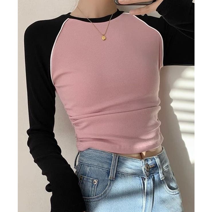 ラグランスリーブ配色トップス | aimoha  | 詳細画像6 