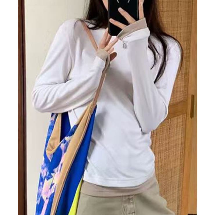 ホワイト | ロングスリーブベーシックTシャツ | aimoha 