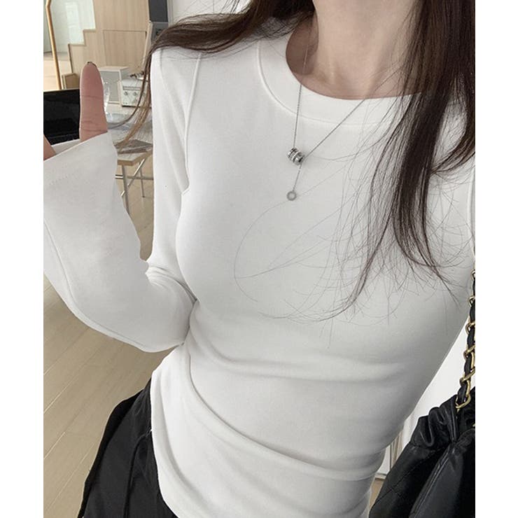 シンプルリブロングスリーブ | aimoha  | 詳細画像1 