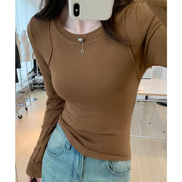 シンプルリブロングスリーブ | aimoha  | 詳細画像10 