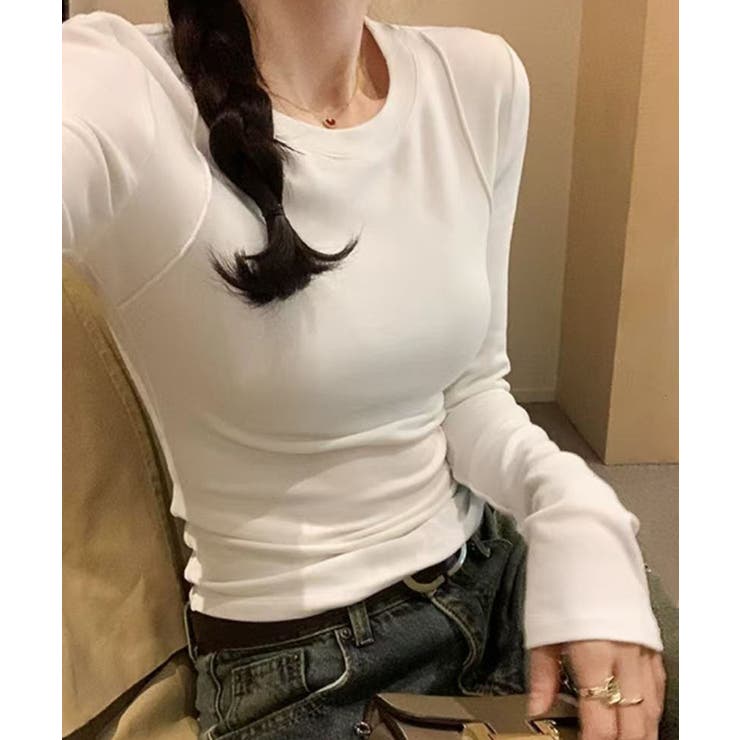 シンプルリブロングスリーブ | aimoha  | 詳細画像2 