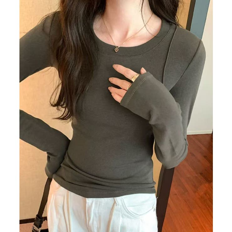 シンプルリブロングスリーブ | aimoha  | 詳細画像4 