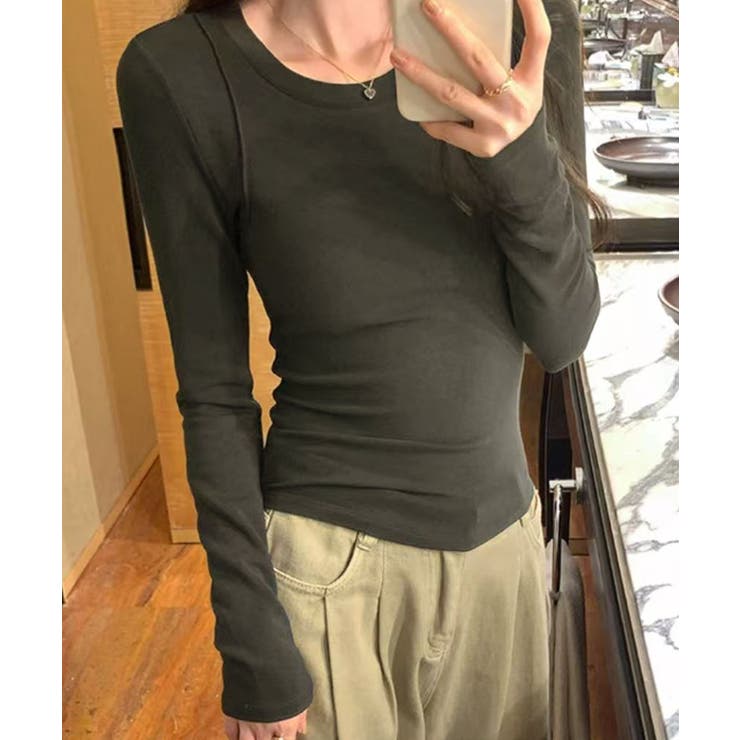 シンプルリブロングスリーブ | aimoha  | 詳細画像7 