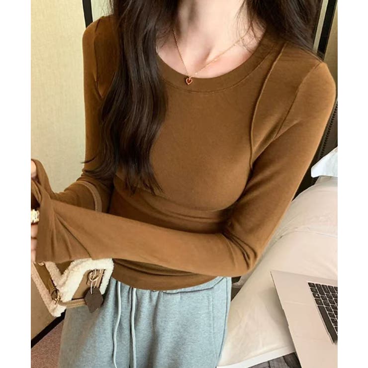 シンプルリブロングスリーブ | aimoha  | 詳細画像8 