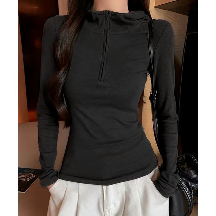 シンプルフィットハーフジップトップス | aimoha  | 詳細画像13 