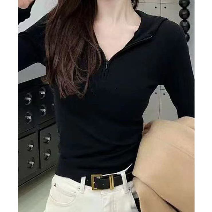 シンプルフィットハーフジップトップス | aimoha  | 詳細画像16 