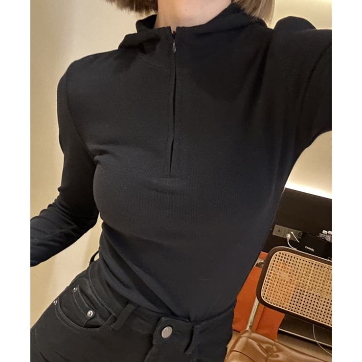 シンプルフィットハーフジップトップス | aimoha  | 詳細画像17 