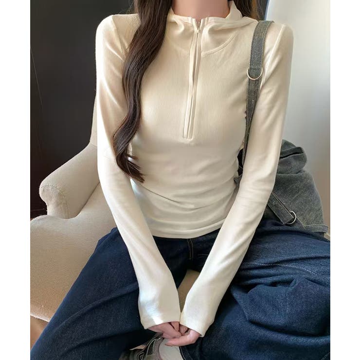 シンプルフィットハーフジップトップス | aimoha  | 詳細画像20 