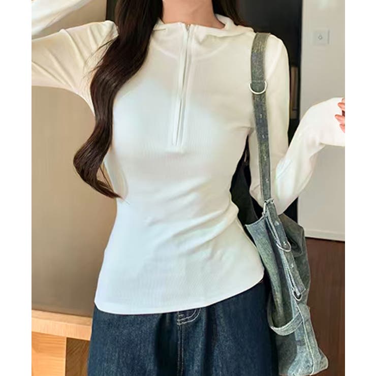 シンプルフィットハーフジップトップス | aimoha  | 詳細画像21 