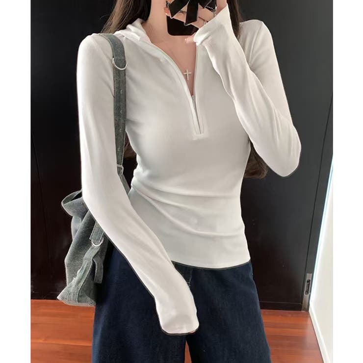 シンプルフィットハーフジップトップス | aimoha  | 詳細画像6 