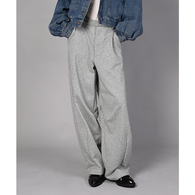 グレー | 裏毛カーブスウェットパンツ | aimoha 