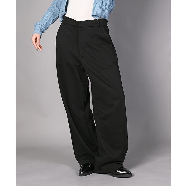 ブラック | 裏毛カーブスウェットパンツ | aimoha 