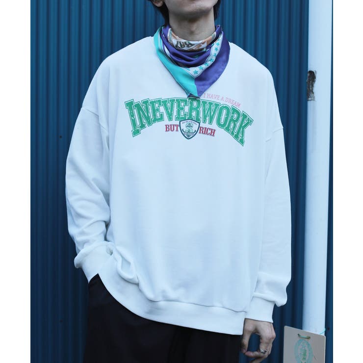 フロント英字プリントスウェット ストリート系 ロンT | HOOK | 詳細画像2 