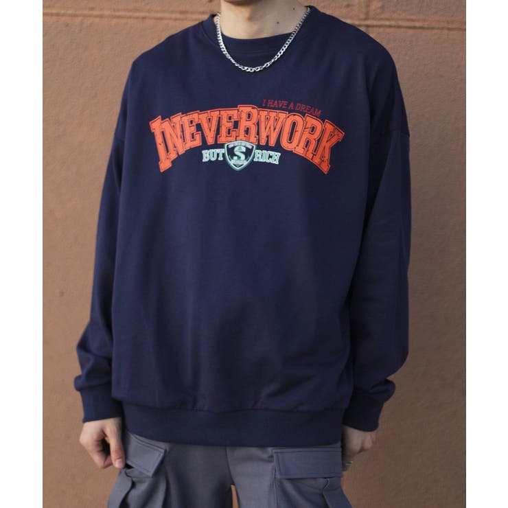 フロント英字プリントスウェット ストリート系 ロンT | HOOK | 詳細画像3 