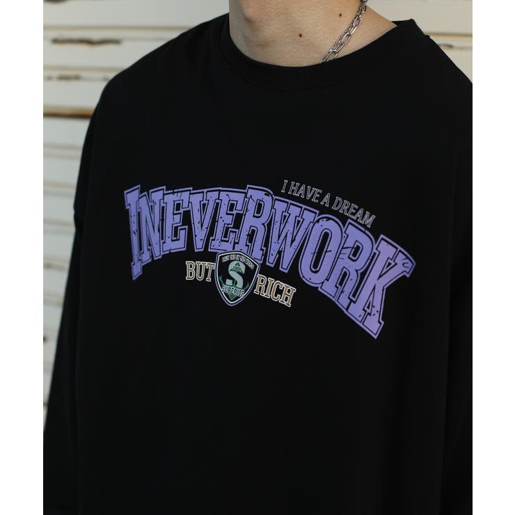 フロント英字プリントスウェット ストリート系 ロンT | HOOK | 詳細画像6 