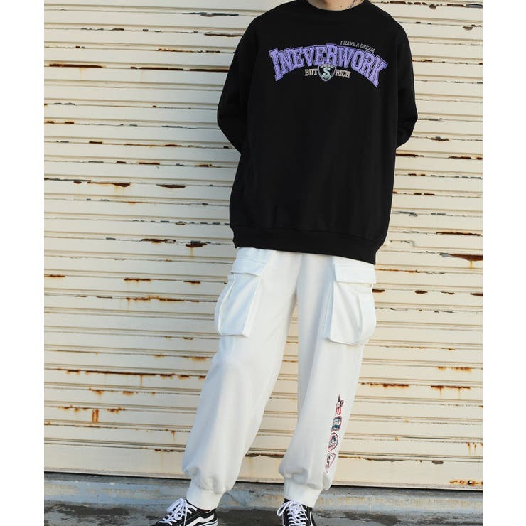 フロント英字プリントスウェット ストリート系 ロンT | HOOK | 詳細画像7 