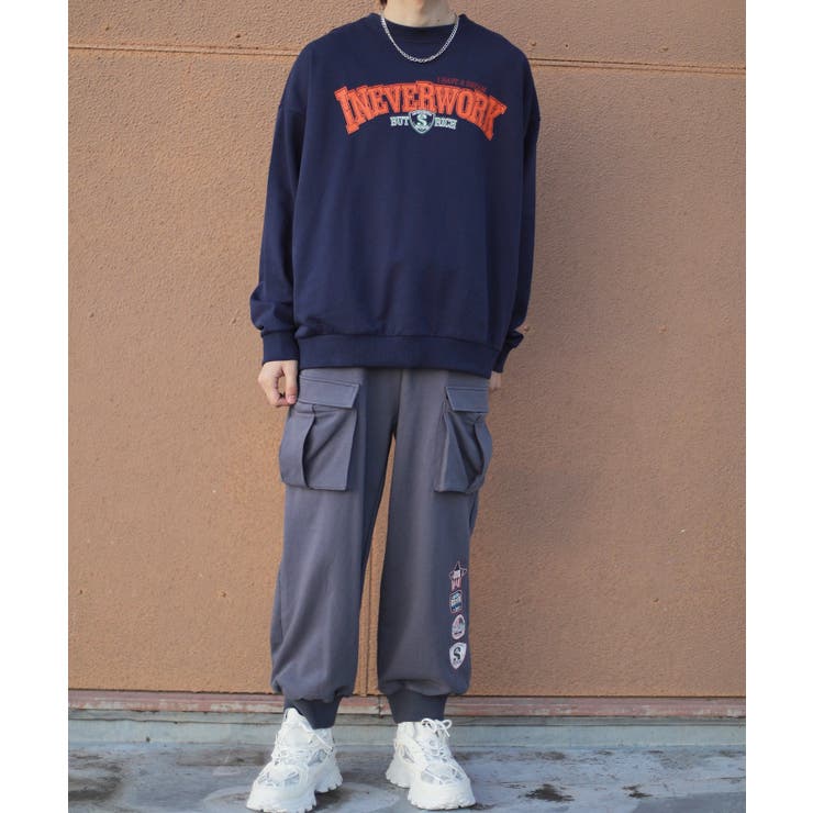 フロント英字プリントスウェット ストリート系 ロンT | HOOK | 詳細画像9 