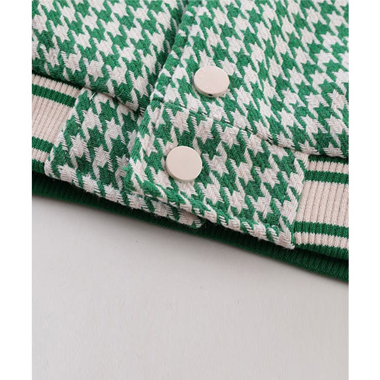ブルゾンユニセックスアメカジワッペン刺繍千鳥柄スタジャン