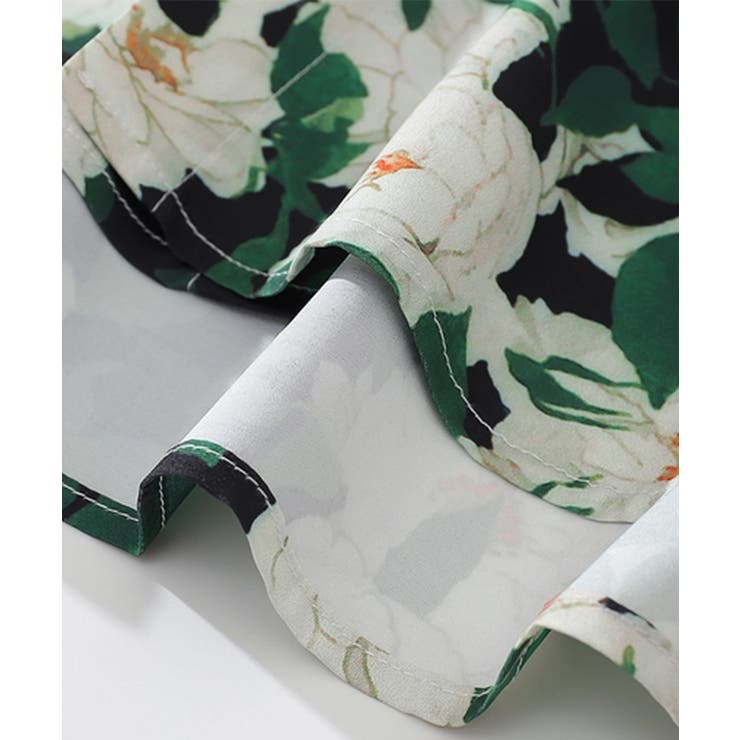 シャツ【HOOK】グリーン 古着風総柄デザイン 長袖シャツ | HOOK | 詳細画像4 