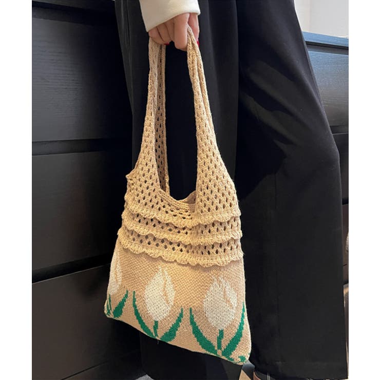 透かし編み チューリップニットトートバッグ もこもこ | aimoha  | 詳細画像34 