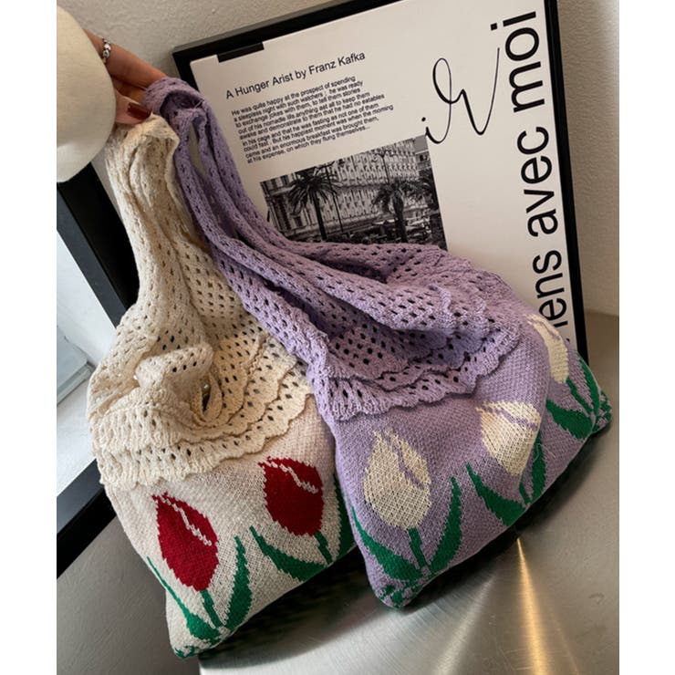 透かし編み チューリップニットトートバッグ もこもこ | aimoha  | 詳細画像12 