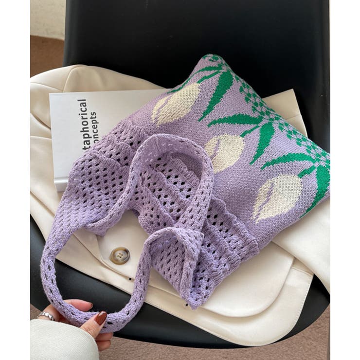 透かし編み チューリップニットトートバッグ もこもこ | aimoha  | 詳細画像13 