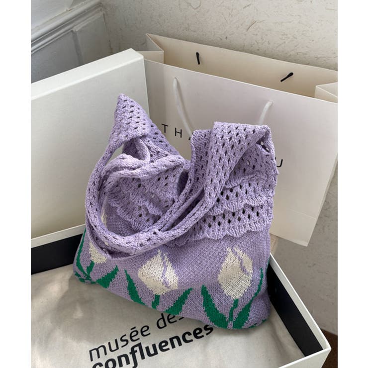 透かし編み チューリップニットトートバッグ もこもこ | aimoha  | 詳細画像20 