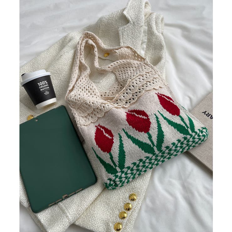 透かし編み チューリップニットトートバッグ もこもこ | aimoha  | 詳細画像21 